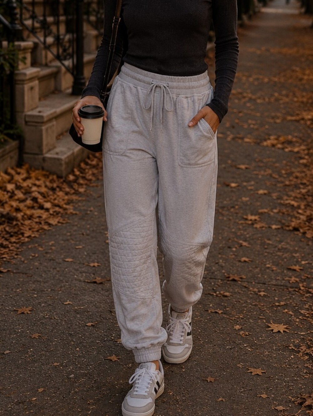 Hard Tail Forever Light Gray Jogger Pants with Drawstring Waist